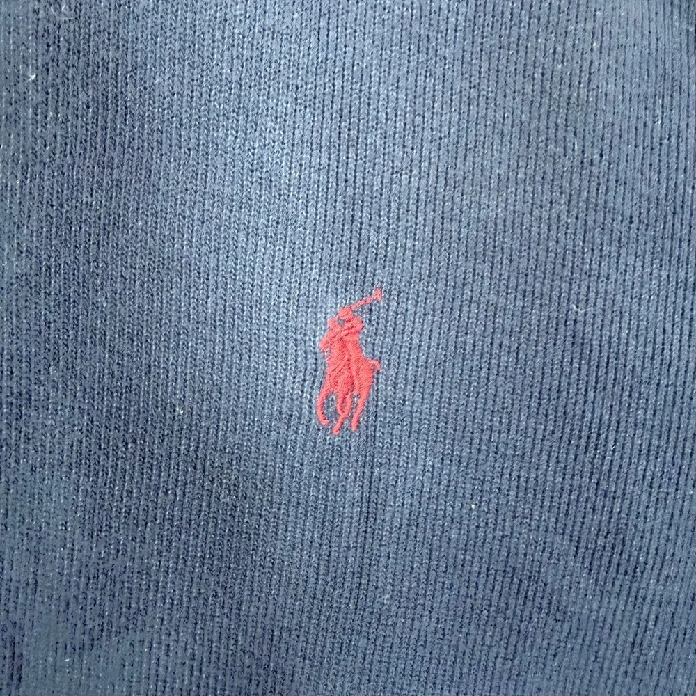 Polo Ralph Lauren Mens XL Navy Blue Crewneck Sweatshirt Red Pony Logo Cotton